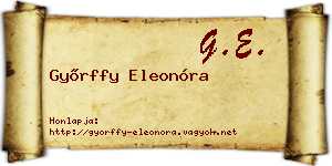 Győrffy Eleonóra névjegykártya